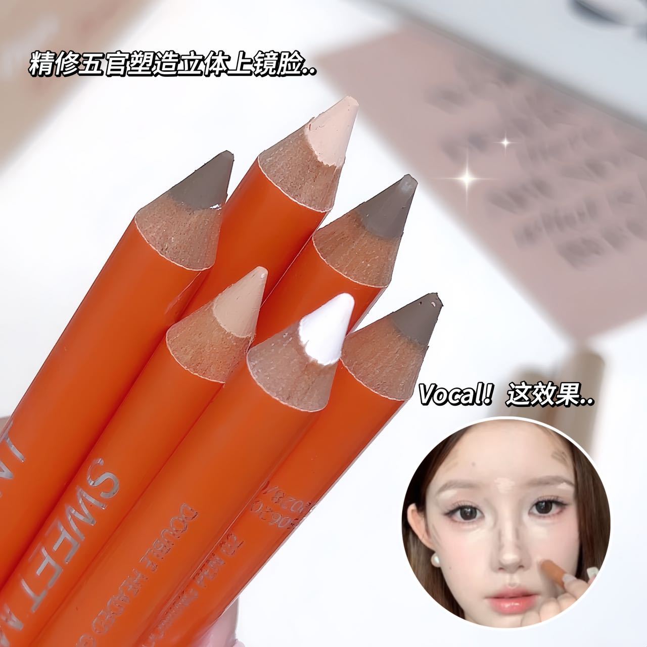 sweet mint Double-Ended Contour Pen Matte Brightening Face Shadow Nose Shadow Highlight Contour All-in-One Stick for Women2542