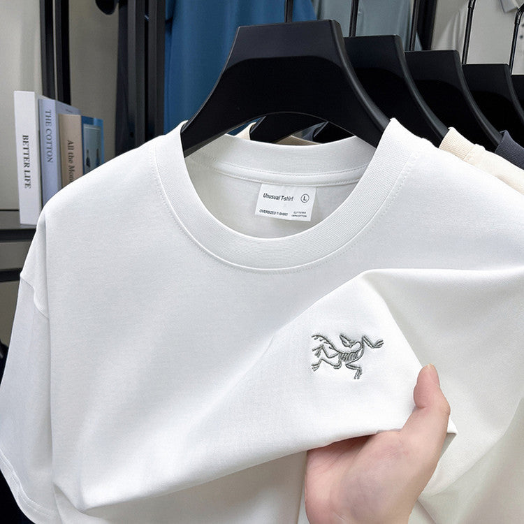 Cotton Short Sleeve T Men's T-Shirt Ancestor Bird Same Style Embroidered Fashion Wholesale Men's Round Neck Summer Thin T-Shirt