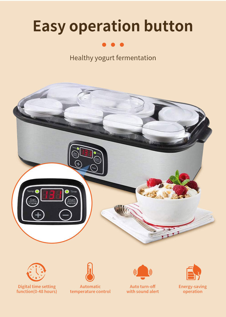 8-Cup Homemade Yogurt Fermentation Machine Breakfast Machine Commercial Jam Ice Cream Yogurt Maker YOGURT MAKER