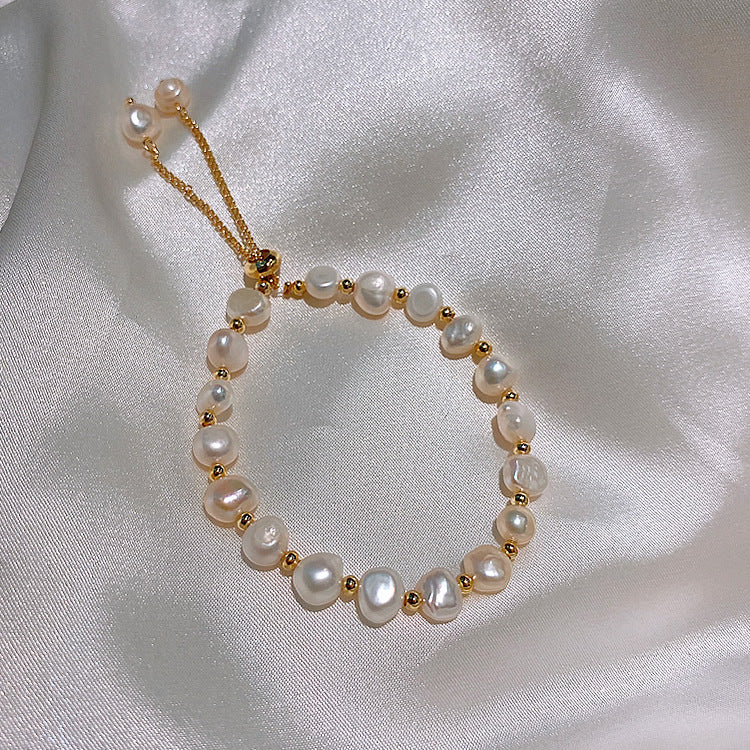 Baroque Pearl Wrap Open Bracelet Fashionable Light Luxury Elegant High-end Bracelet New Style Hand Jewelry Wholesale