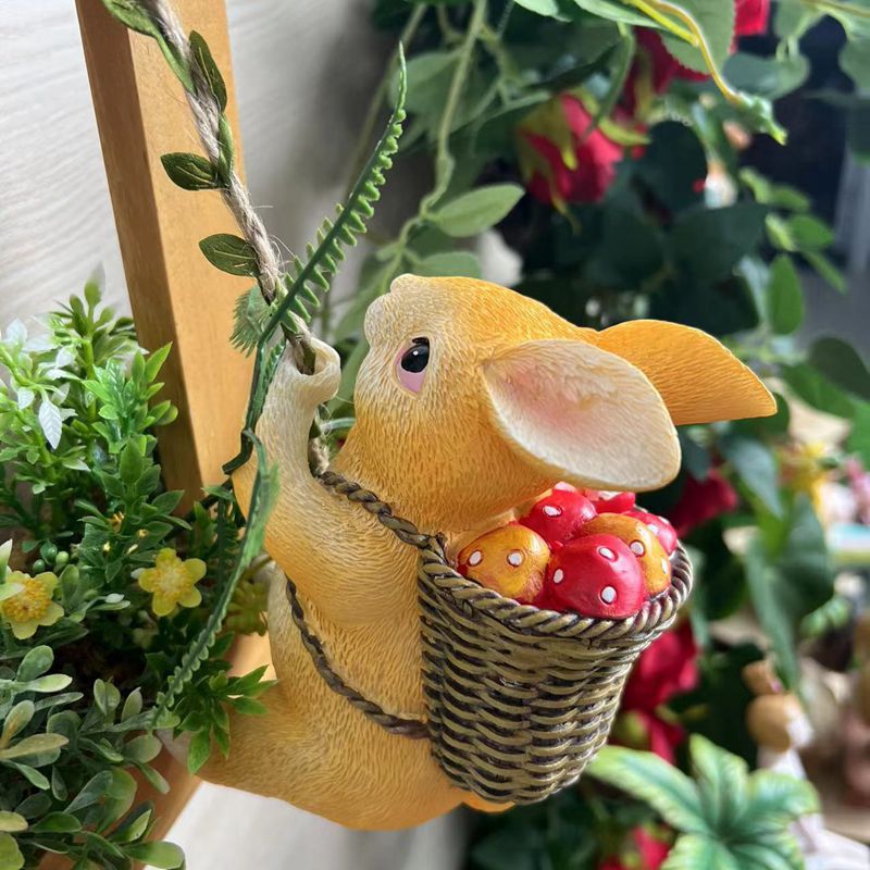 Cute Animal Climbing Bunny Wall Hanging Homestay Outdoor Garden Ornament Courtyard Tree Climbing Landscape Pipe Decoration