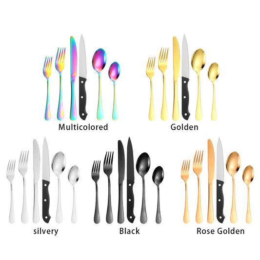 Tableware set Stainless Steel Tableware Set8Set of Cutlery, Fork, and Spoon for One Person48Set of Steak Knives in Color Box