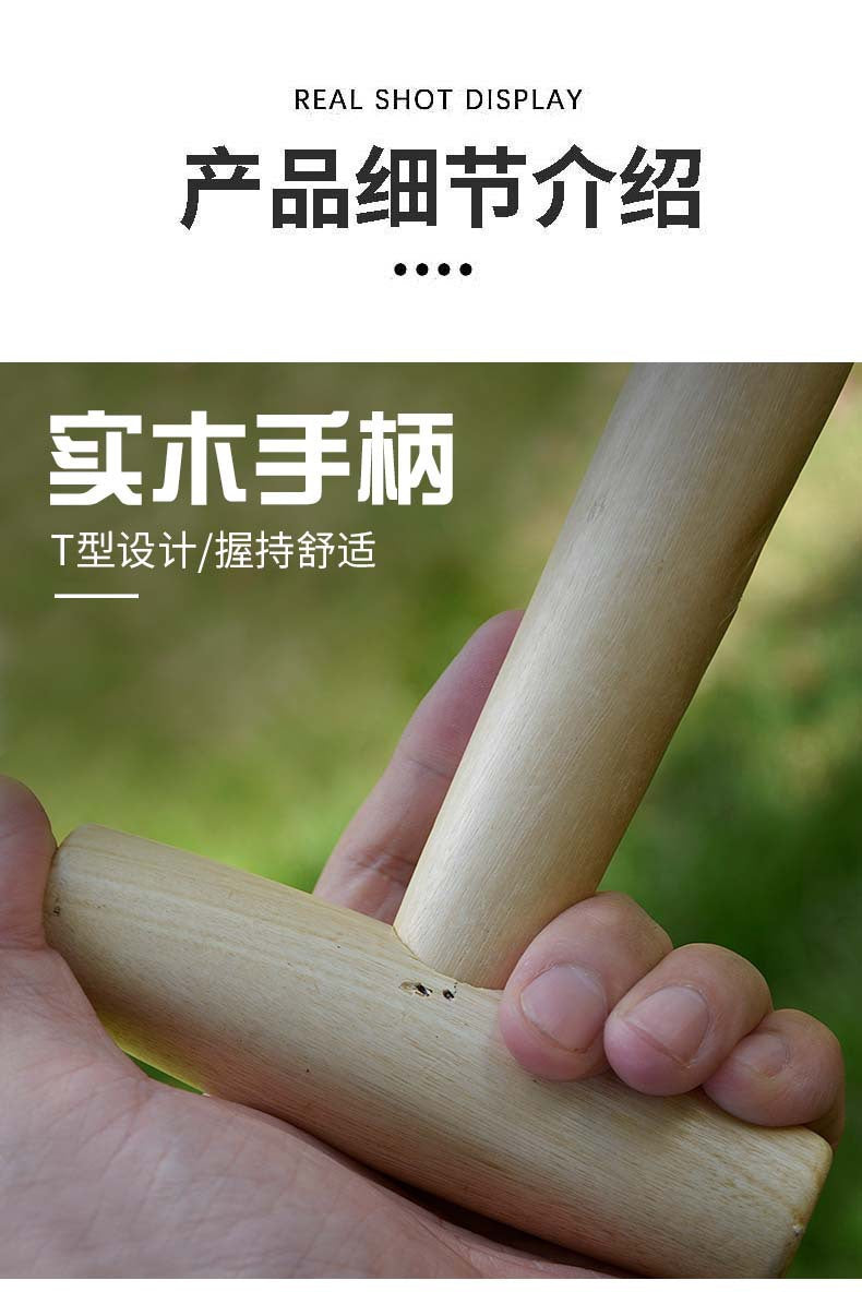 Gardening Hole Puncher T Type Fertilizer Vegetable Seeds Seedling Transplanting Planting Tool Wooden Handle Garden Fertilizer Punching Seeding Tool