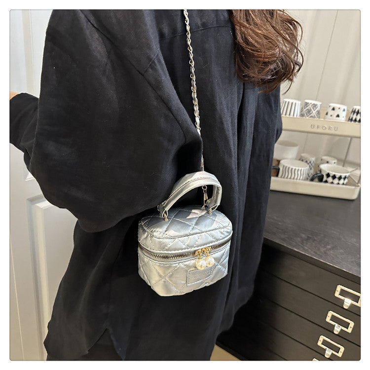 Women's Spring Summer Bag2025New Diamond Chain Bag High-End Fashionable Crossbody Bag Versatile Handheld Small Square Bag