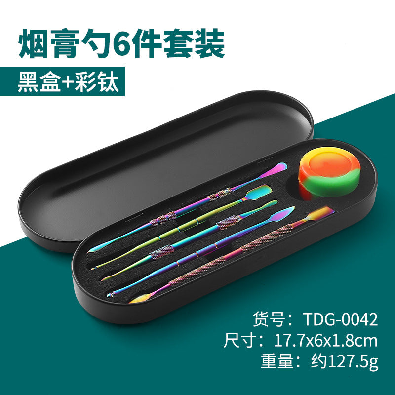 Manufacturer Wholesale Stainless Steel Tobacco Spoon Set Cleaning Pipe Tools Carving Tools Tobacco Spoon Tools Cross-Border In Stock