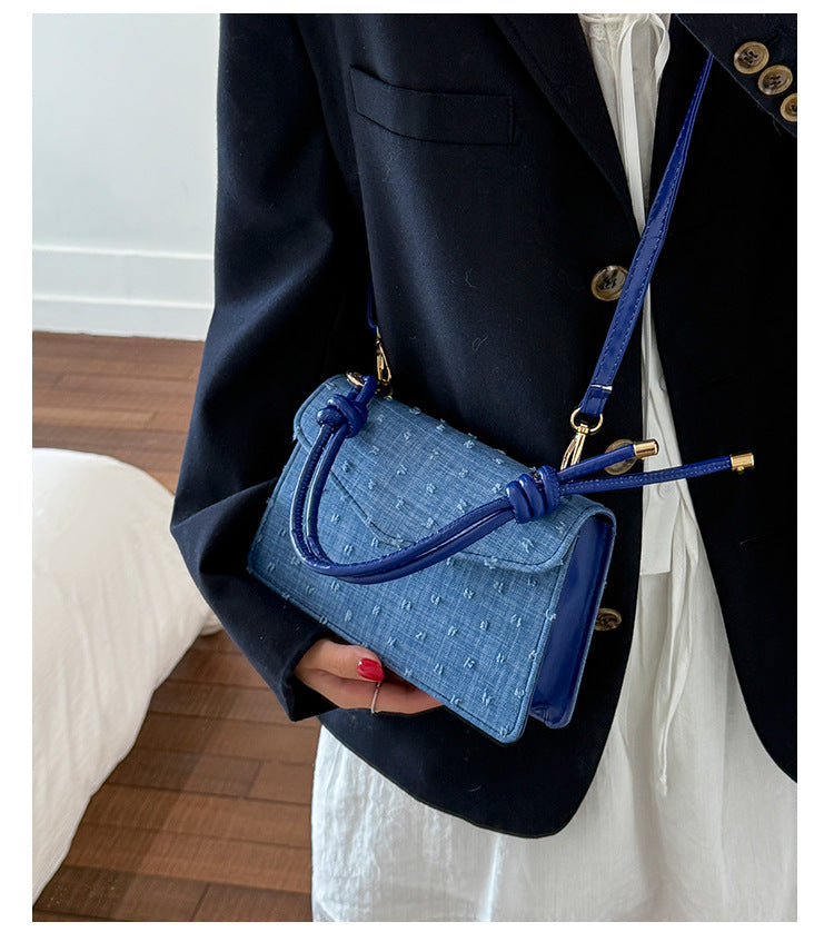 Simple Solid Color Trendy Fashionable Handbag2025Summer New Casual Elegant Single Shoulder Crossbody Small Square Bag for Women
