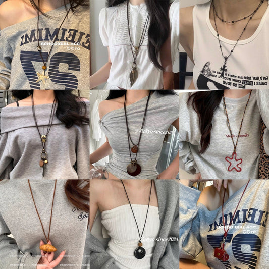 Vintage Distressed Starfish Metal Pendant Necklace Bohemian Ethnic Style Choker Collarbone Chain Vacation Style Necklace for Women