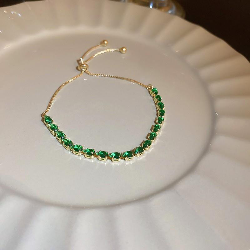 Xiaohongshu Same Style Hot-Selling Zircon Bracelet Light Luxury Niche Exquisite High-End Feel Adjustable Pull Jewelry for Women