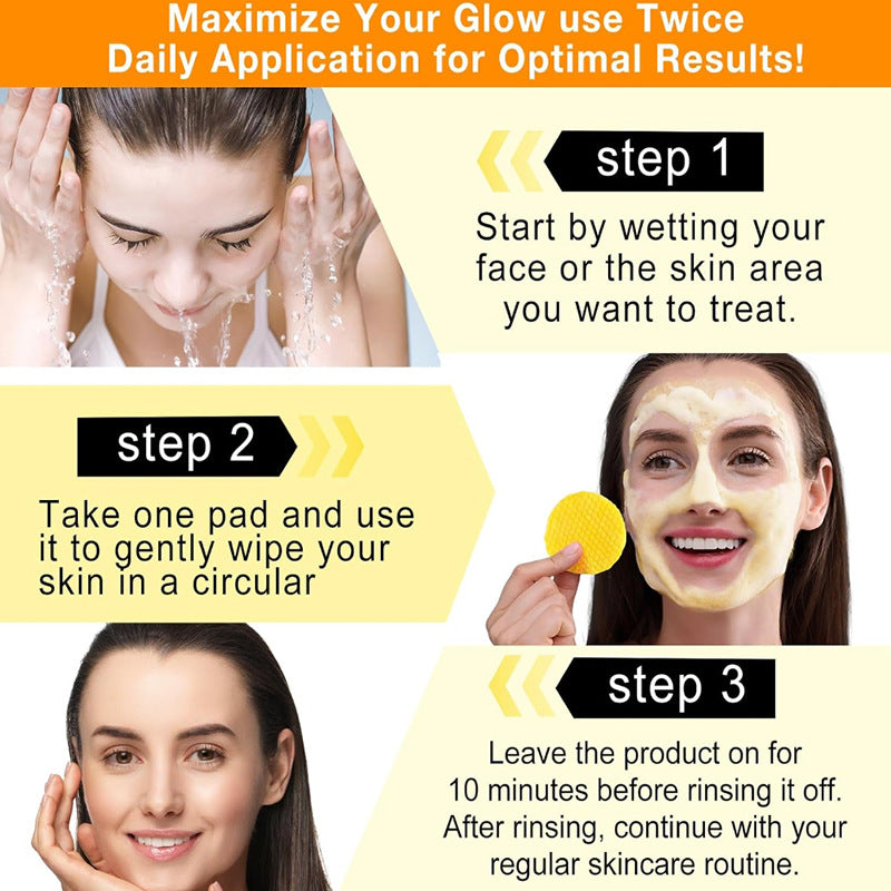 Cross-border foreign trade turmeric cleansing pads Turmeric Cleansing Pad Exfoliating Cleansing Facial Care