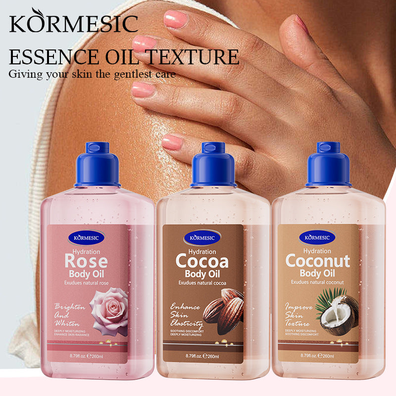 KORMESIC Full English Coconut Body Oil Body oil Massage Essential Oil260ml Cross-Border Foreign Trade Wholesale