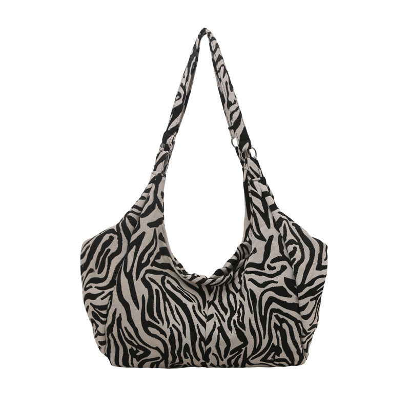 Japanese and Korean Leopard Print ins New Style Single Shoulder Bag Casual Women Versatile Commuting Work Tote Bag Large Capacity Crossbody Bag