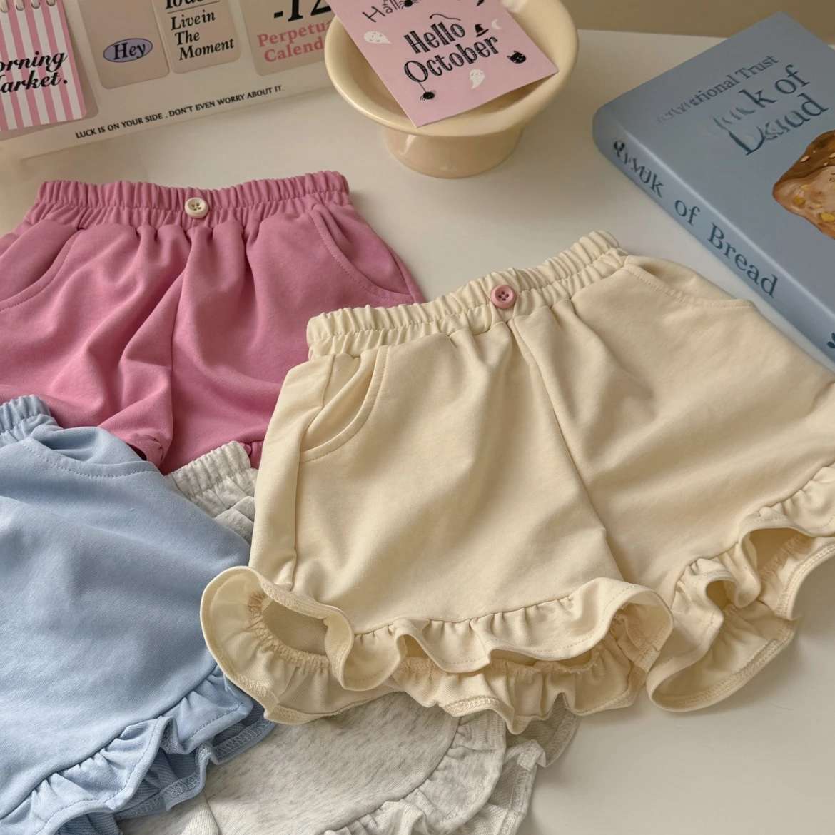 Shorts2024New Style Girls' Summer Outfit Pure Cotton Loose Fit Internet Celebrity Thin Fashionable Versatile Girl's Lace Pants
