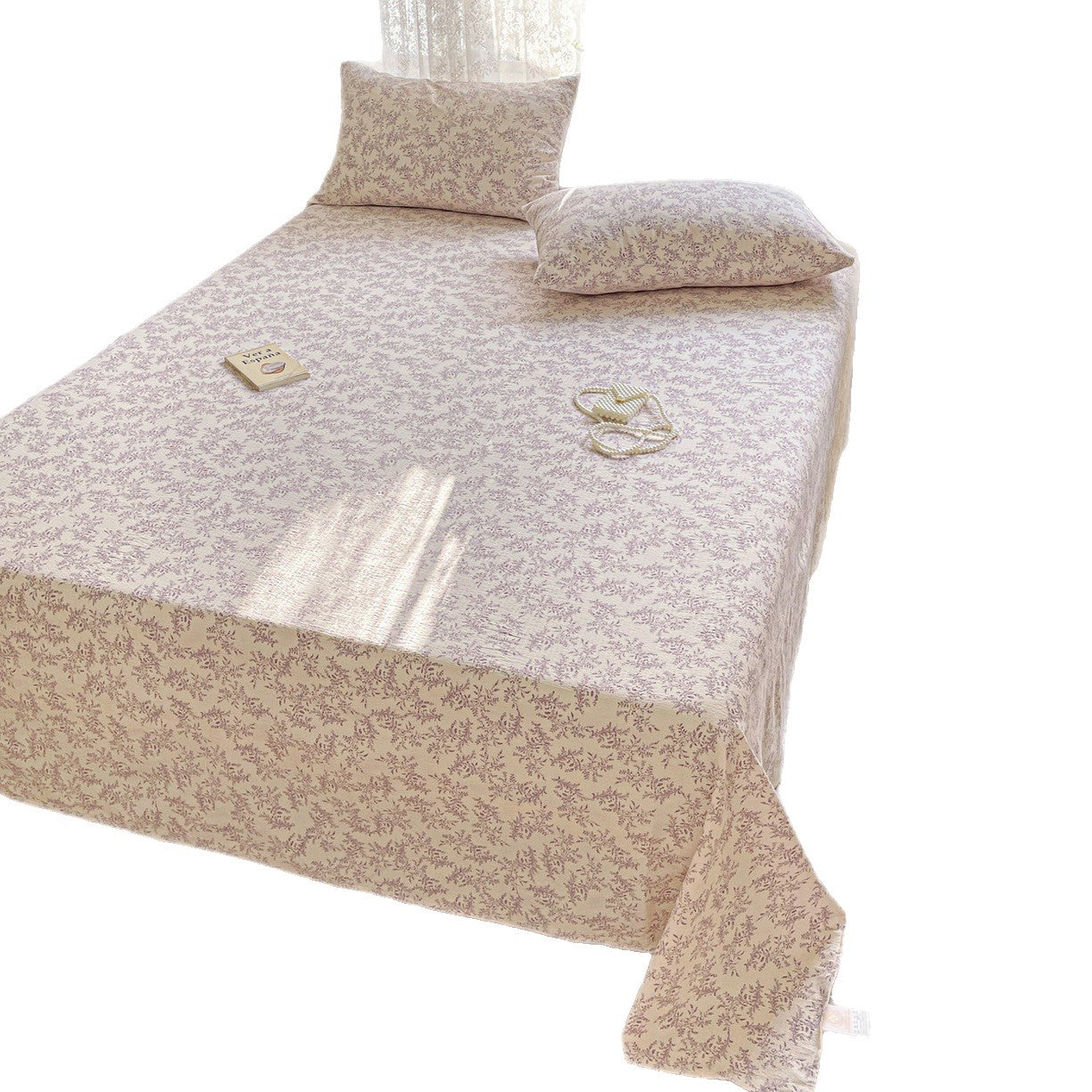a Double-layer Gauze Bed Sheet Single Piece Fresh Style A Summer-style Naked Sleep Pillowcase Single Double Student Dormitory Three-piece Set