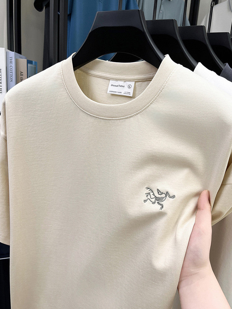 Cotton Short Sleeve T Men's T-Shirt Ancestor Bird Same Style Embroidered Fashion Wholesale Men's Round Neck Summer Thin T-Shirt