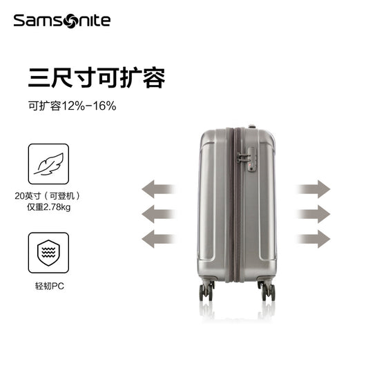 Samsonite NIAR Series Fashion Vertical Striped Wear-resistant Non-slip Travel Suitcase AY8Expandable Four-Wheel Trolley Case