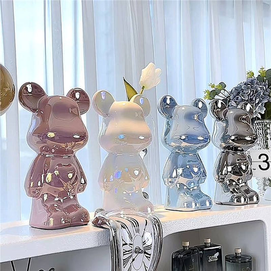 Chinese Style Violent Bear Ornament High-end Ceramic Living Room Entrance TV Cabinet Wine Cabinet Money Box Home Decoration Gift