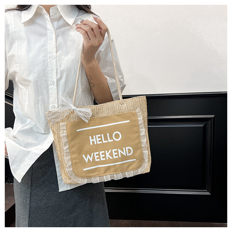 2025Large Capacity Elegant Korean Style Bag for Women Linen Canvas Bag Fashionable Eco-friendly Shopping Bag Single Shoulder Casual Handbag