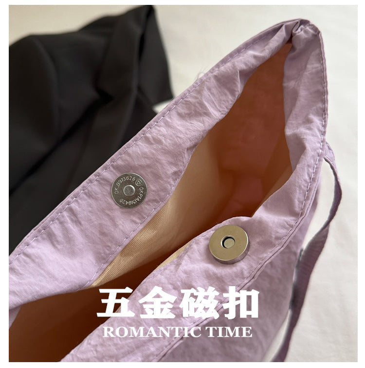 Foreign Trade New Solid Color Women's Bag Wholesale Large Capacity Women's Shoulder Bag Crossbody Bag ins Fashionable Versatile Commuter Bag