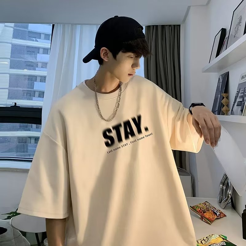 Summer New Short Sleeve Loose t T-shirt Men Fashion Brands Casual Half Sleeve Trendy T-shirt Bottoming Shirt Half Sleeve Shirt