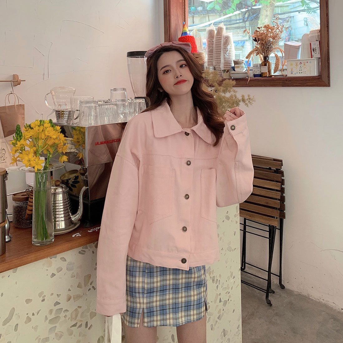 2022Spring and Autumn New Style Internet Celebrity Loose Versatile ins Trendy Short Fresh Denim Jacket for Women Loose Fit