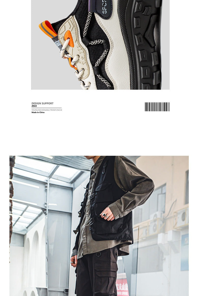 Hot-Selling Men's Shoes Spring Summer Breathable Mesh Shoes Versatile Men's Sports Sneakers Casual Running Thick-Soled Tire Dad Shoes