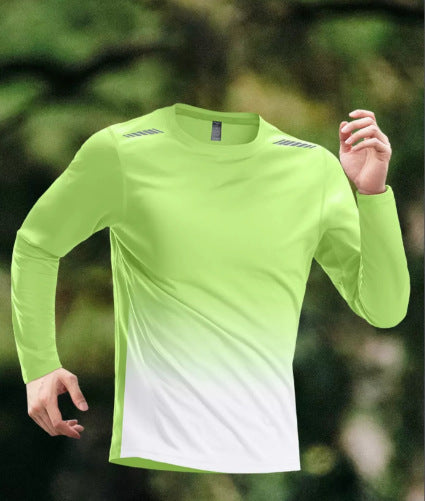 Quick-drying Long-sleeved Men's Mesh Running Training Sports Top Men's Mountaineering Fitness T T-shirt Base Layer Morning Jogging Outfit