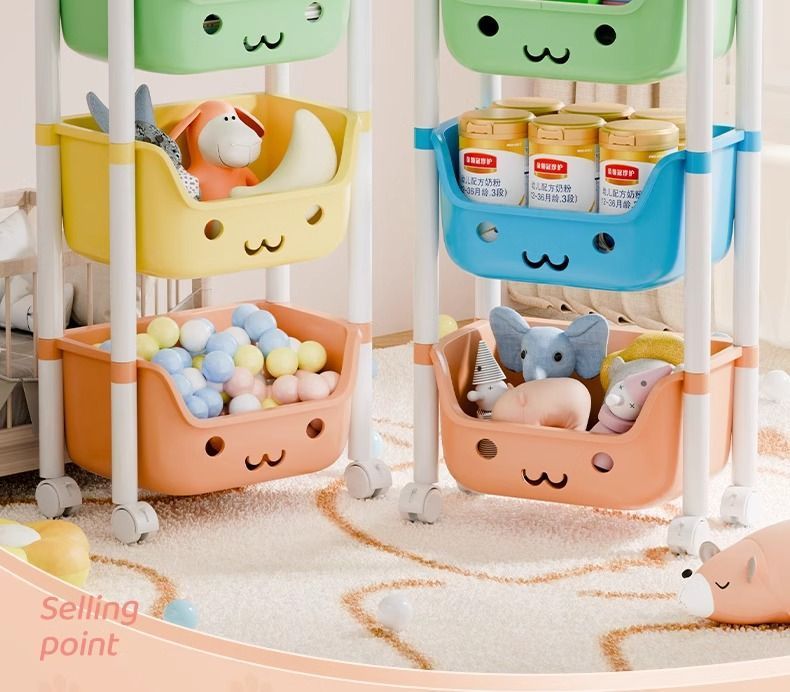 Children's Toy Storage Rack, Floor-standing Multi-layer Toy Organizer, Snack Storage, Bookshelf, Home Mobile