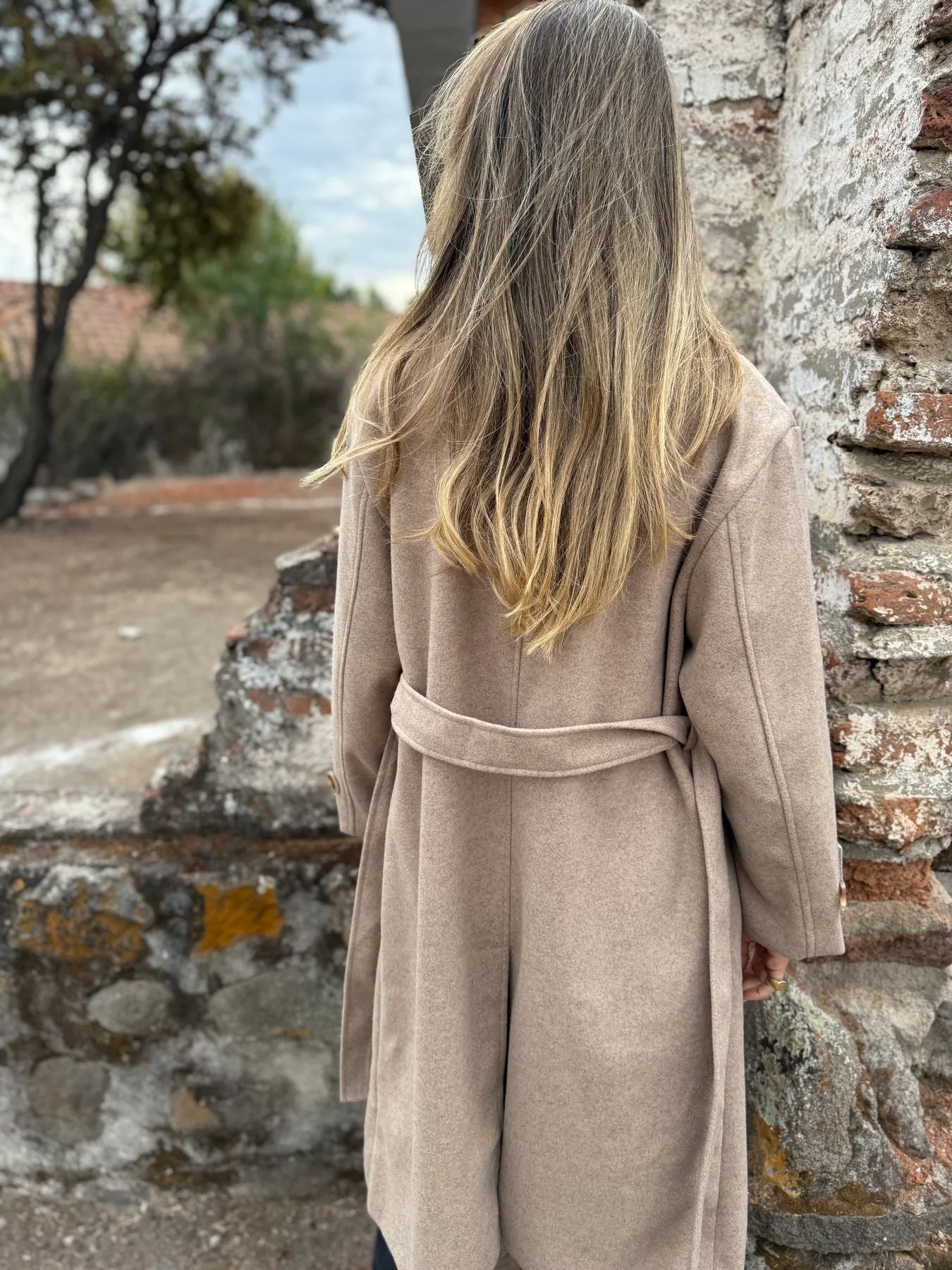 2025Amazon European and American Cross-Border Autumn Winter New Lace-Up Cardigan Casual Long Sleeve Turn-Down Collar Woolen Pocket Coat for Women