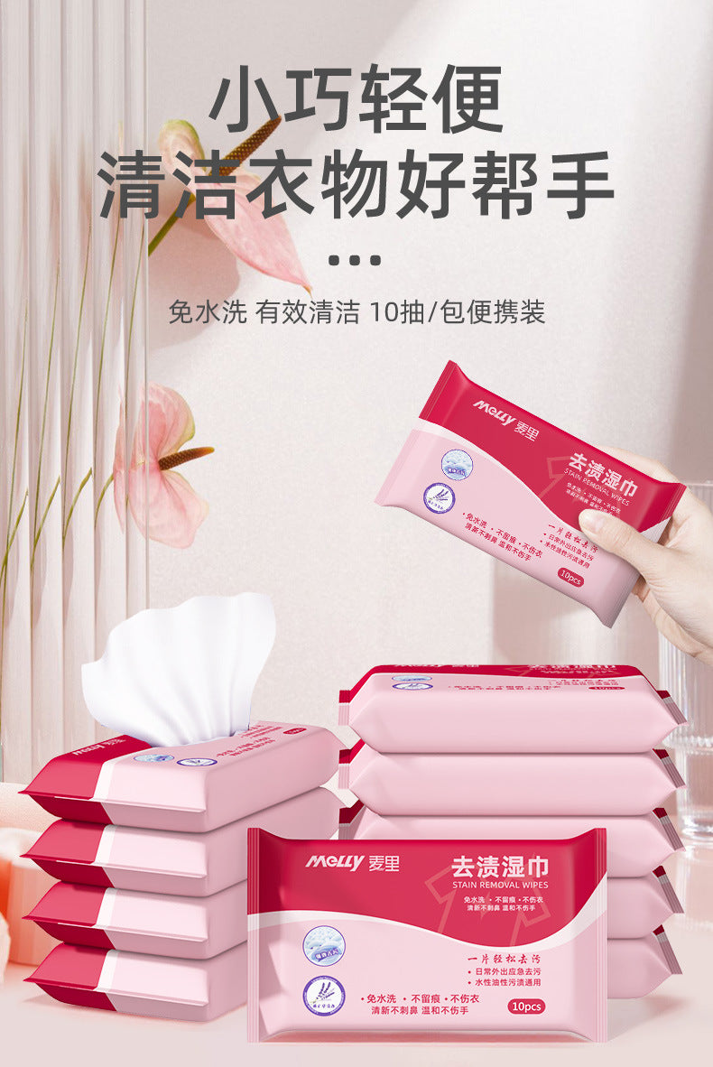 Down Jacket Cleaning Wipes Household Oil Stain Removal Dry Cleaning Agent Disposable Clothing Stain Removal Wet Wipes Wholesale