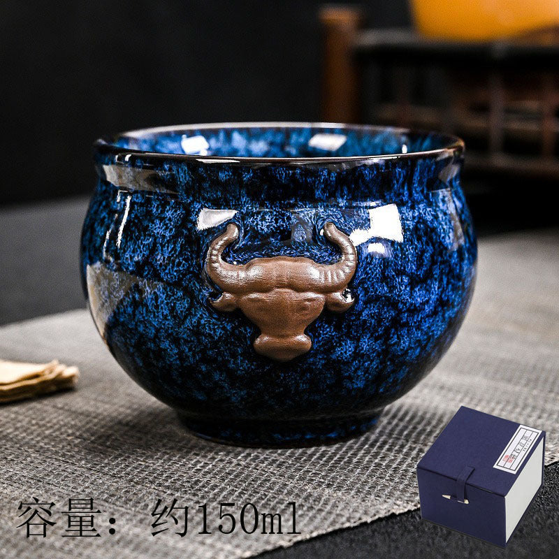 Kiln Change Five Elements Cup Kung Fu Tea Cup Large Capacity Exclusive Master Cup Tasting Cup Tea Bowl High-end Commemorative Tea Cup Gift Box