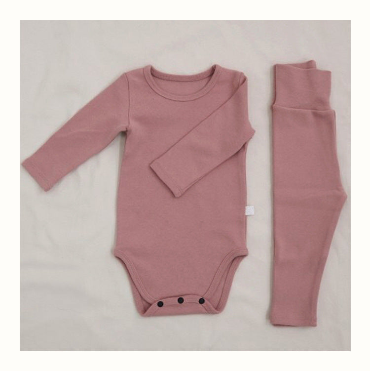 Baby Romper Spring and Autumn a High-Waist Belly Protection Pants Set Baby Spring and Autumn Triangle Romper Bodysuit Jumpsuit