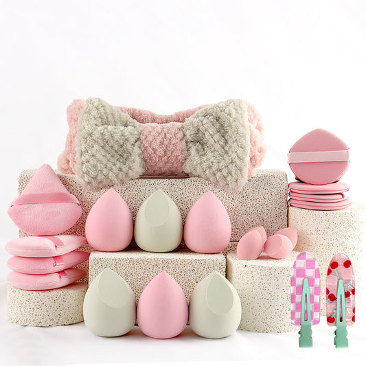 Cross-Border40Set of Beauty Tools with Travel Makeup Bag, Complete Makeup Brush and Powder Puff Set for Pre and Post Makeup