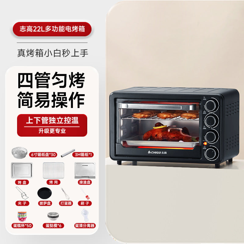 Chigo22Shengduo Knob Electric Oven Household Multi-Functional Baking Dormitory Kitchen Bread Machine Source Factory