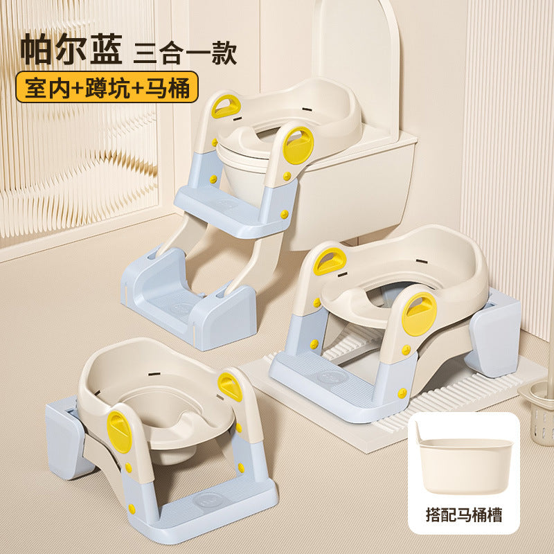 【Same Low Price】Children's Toilet Step Ladder Foldable Baby Potty Training Aid Boys and Girls Infant Handrail Toilet Step Ladder