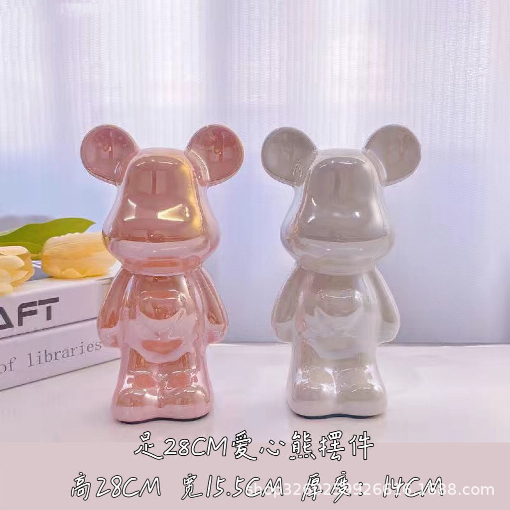 Chinese Style Violent Bear Ornament High-end Ceramic Living Room Entrance TV Cabinet Wine Cabinet Money Box Home Decoration Gift