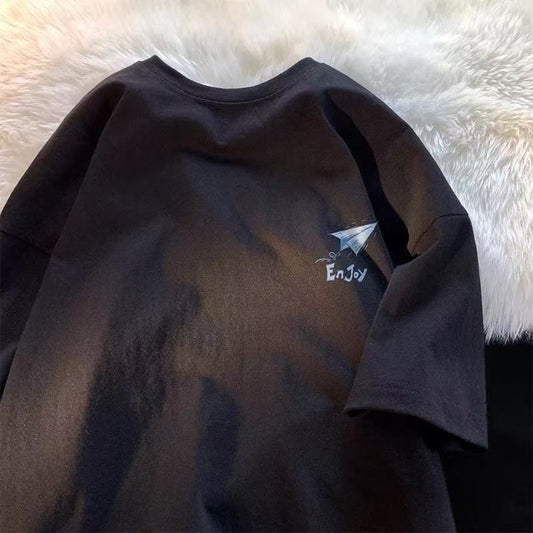 t Trendy Brand Short Sleeve T-Shirt200Summer New Pure Cotton Men's Short Sleeve Korean Style Trendy Top Fashion Base Shirt