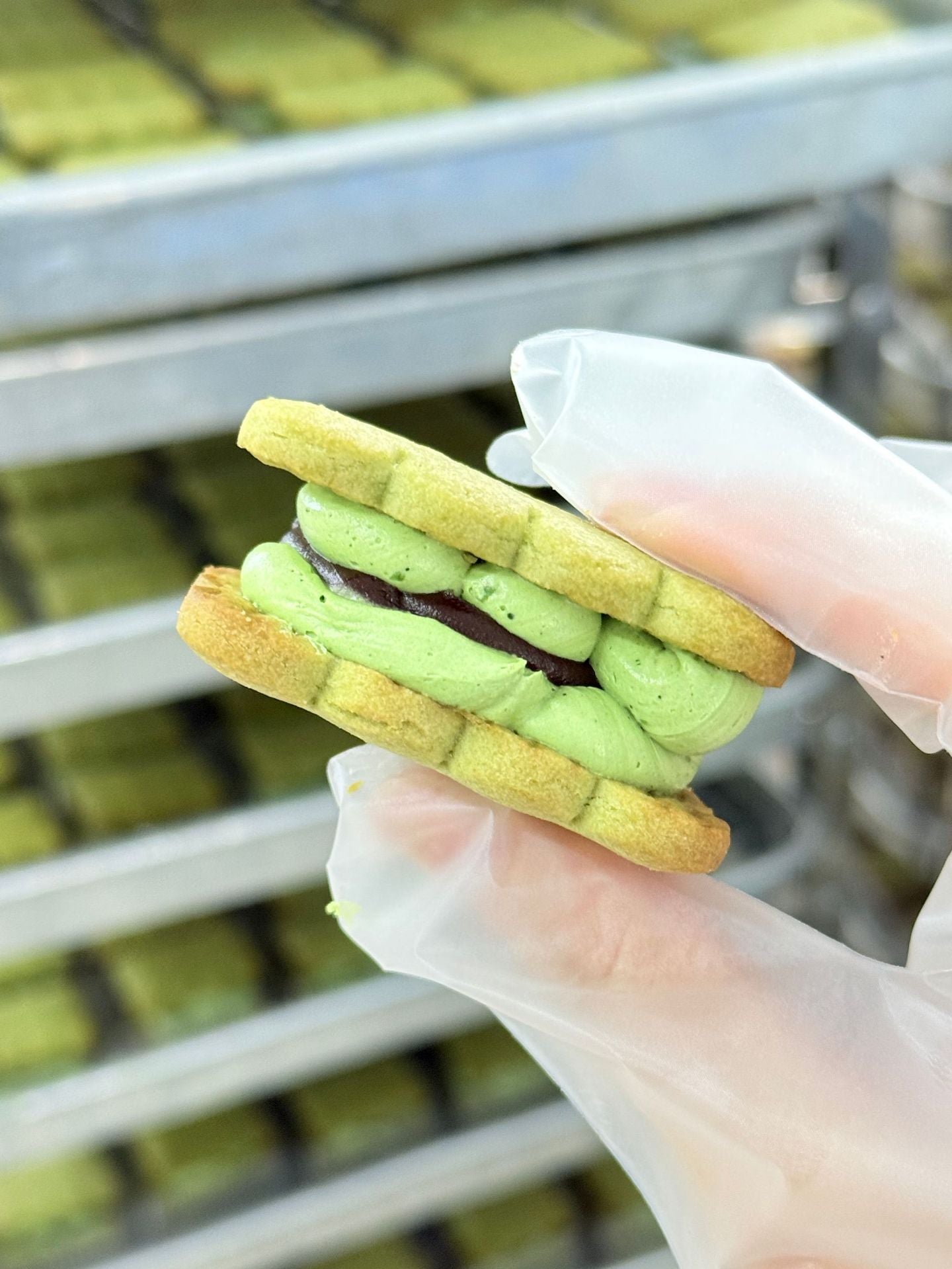 Frozen Chewy Butter Sandwich Cookies Matcha Chocolate Multi-flavor Ice Cream Texture Cake Snacks Factory