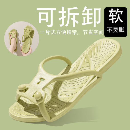 Foldable Travel Slippers for Women, Hotel Business Trip, Home Bathroom, Couple's One-Word Slippers, Portable Travel Slippers for Men