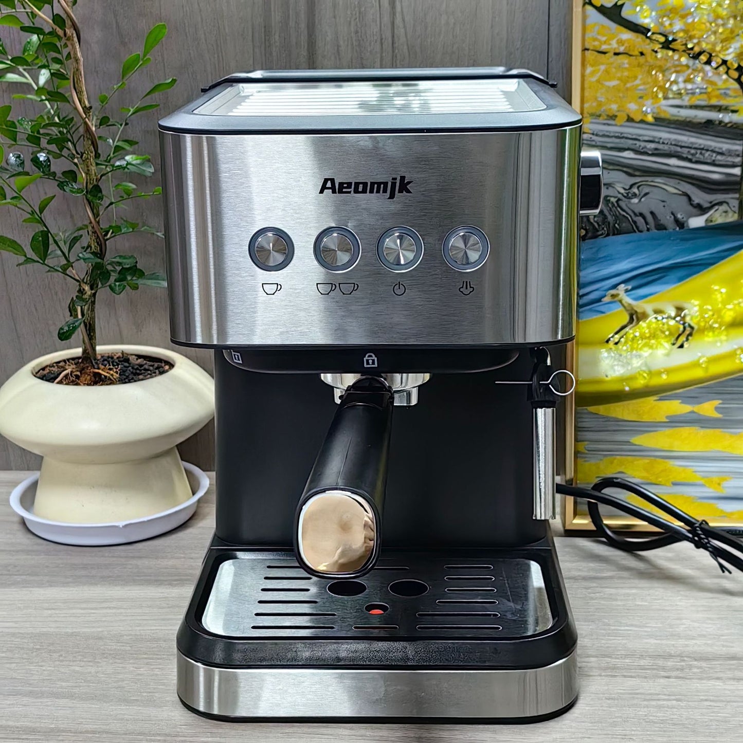 Cross-Border coffee machine Italian Semi-Automatic Coffee Machine Espresso High-Pressure Extraction Milk Frother Coffee Machine