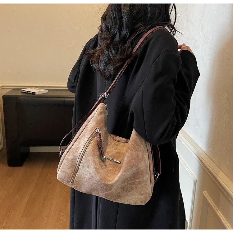Melard Women's Bag2025New Crossbody Bag Winter Versatile High-End Feel Shoulder Bag Large Capacity Tote Bag