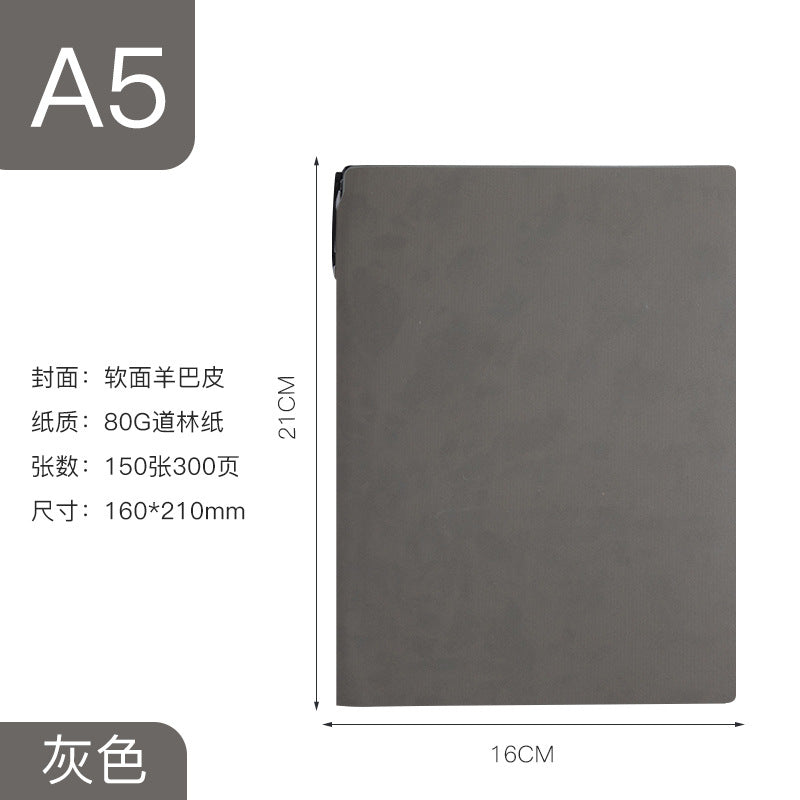 Custom Side Pen Slot Notebook logo Thickened Sheepskin Leather Notebook A5/A6Minimalist Business Journal