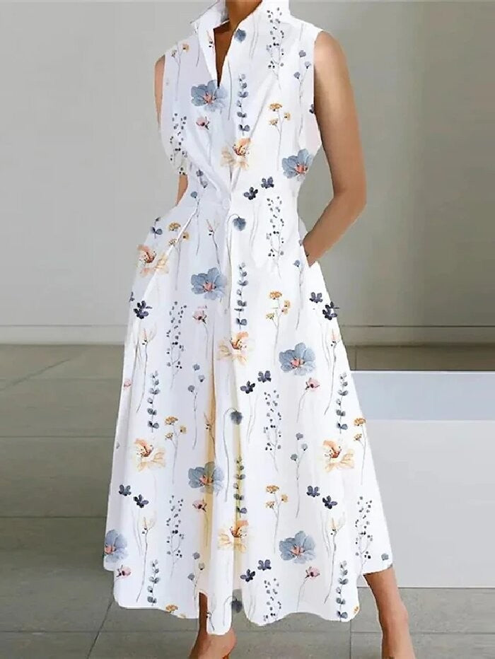 Cross-border New Style Foreign Trade Medieval Retro Plus Size Fashion POLO Loose Collar Wide Hem Women's Dress Wholesale