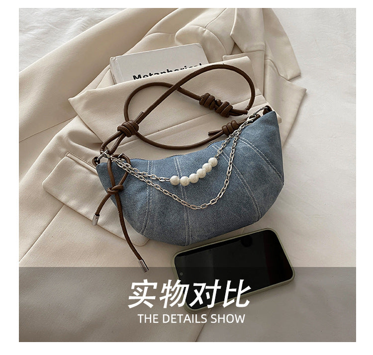 French Niche Ox Horn Bag for Women Shoulder Bag2025New Fashion Dumpling Bag Versatile Simple Crossbody Bag Export