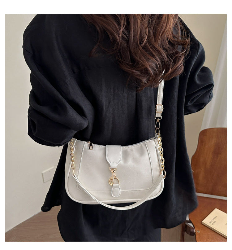 French Design Glossy Women2025Summer New Trendy Fashionable Elegant Single Shoulder Underarm Handbag for Women