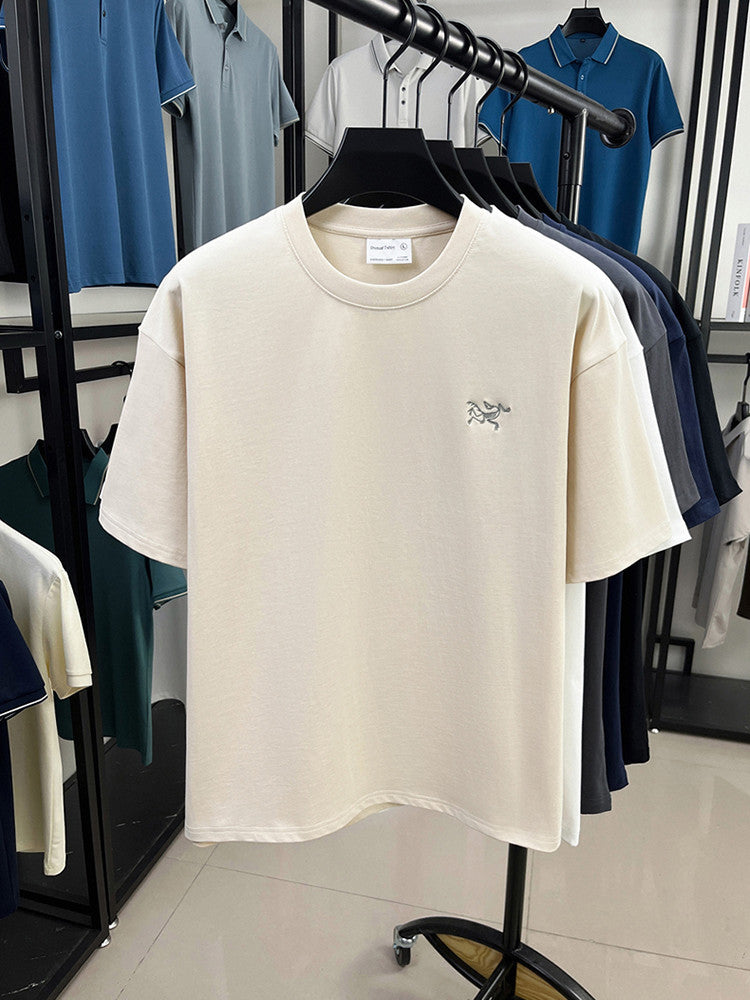 Cotton Short Sleeve T Men's T-Shirt Ancestor Bird Same Style Embroidered Fashion Wholesale Men's Round Neck Summer Thin T-Shirt