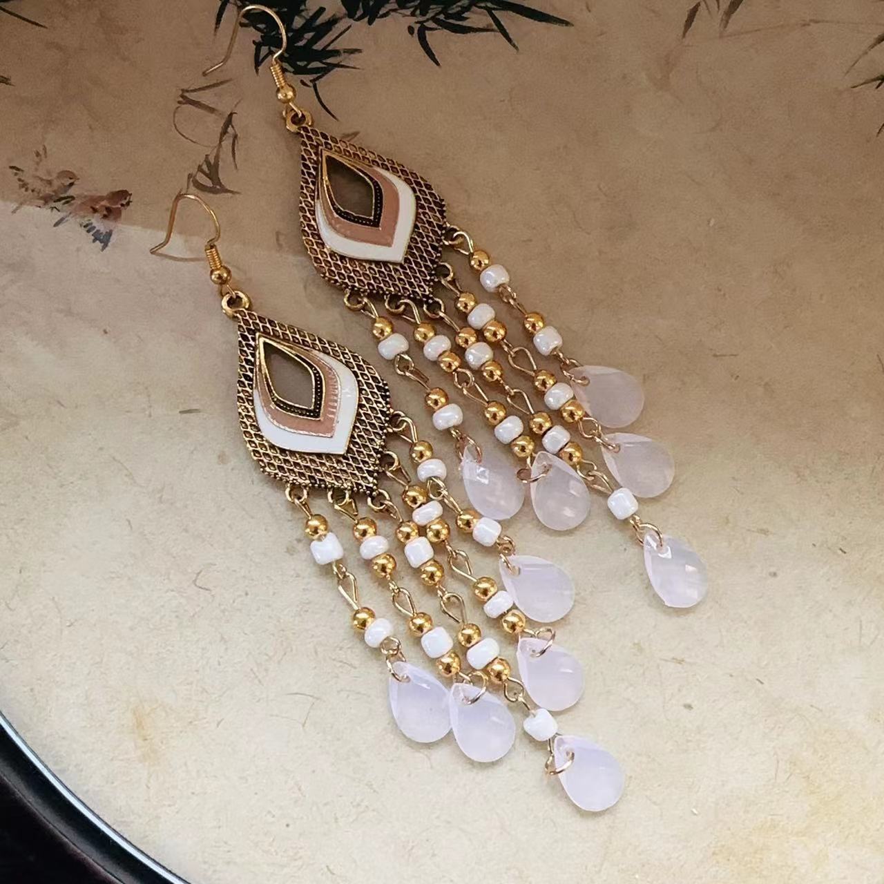 Bohemian Style Earrings for Women2025New Hot-Selling High-End Ethnic Style Unique Exaggerated Earrings Elegant Ear Jewelry