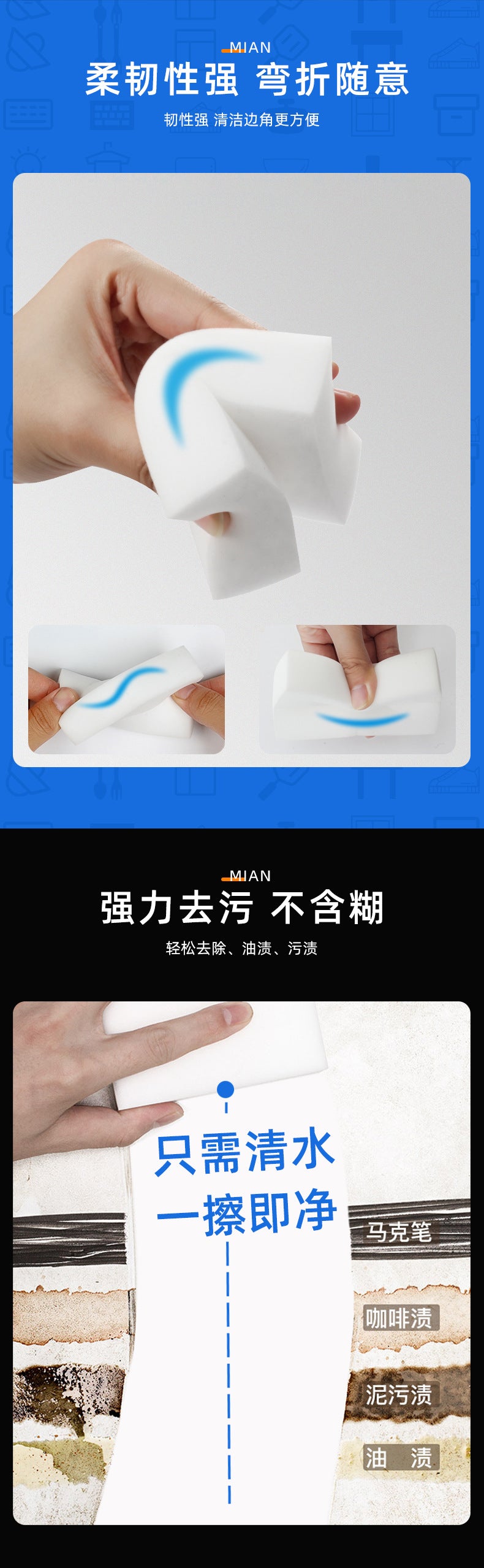 Nano Sponge Magic Eraser Kitchen Stain Removal Magical Shoe Cleaning Sponge Block Dishwashing Scouring Pad