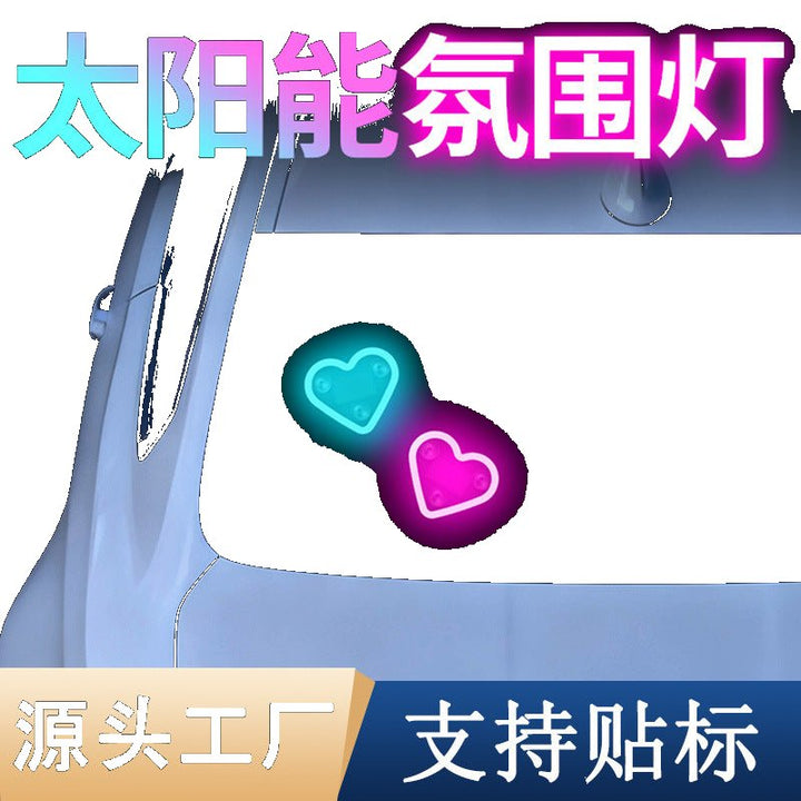 Car Solar Triangle Window Heart Shape Atmosphere __NS 73__ Neon Light – Interior Decoration