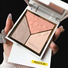 Capel Macaron Three-Layer Sandwich Eyeshadow Pearlescent Matte Flash Contour Earth Color with Mirror Nose Side Shadow