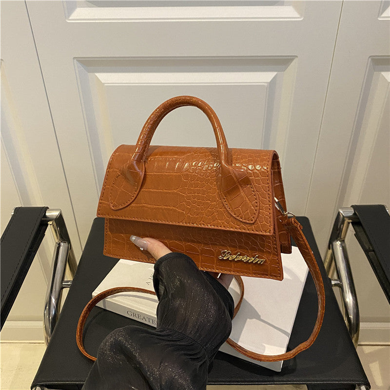 Korean style stone pattern single shoulder bag for women2025New Textured Handheld Small Square Bag Versatile Fashion Simple Crossbody Bag